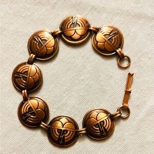 Vintage Cooper Southwestern Thunderstorm Cloud Lightning Rod Disc Bracelet 7.25